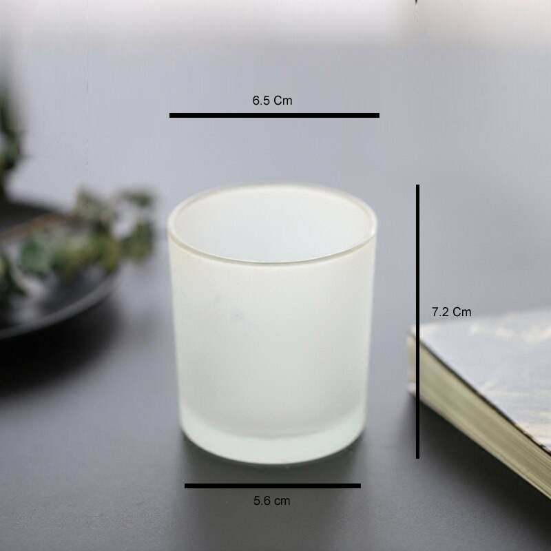 Square Tealight Frosted Glass Cup - Square Glass Jar
