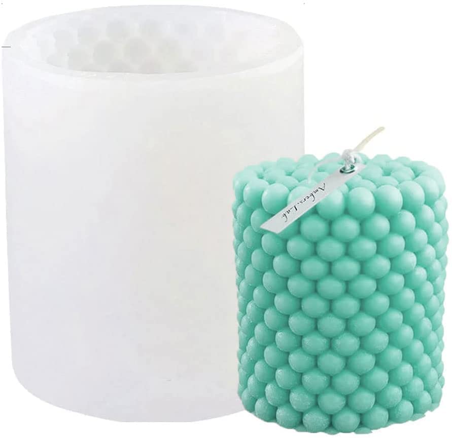 Bubble Pillar Candle Mold, Geometric Cube Silicone Mold jindeal inc