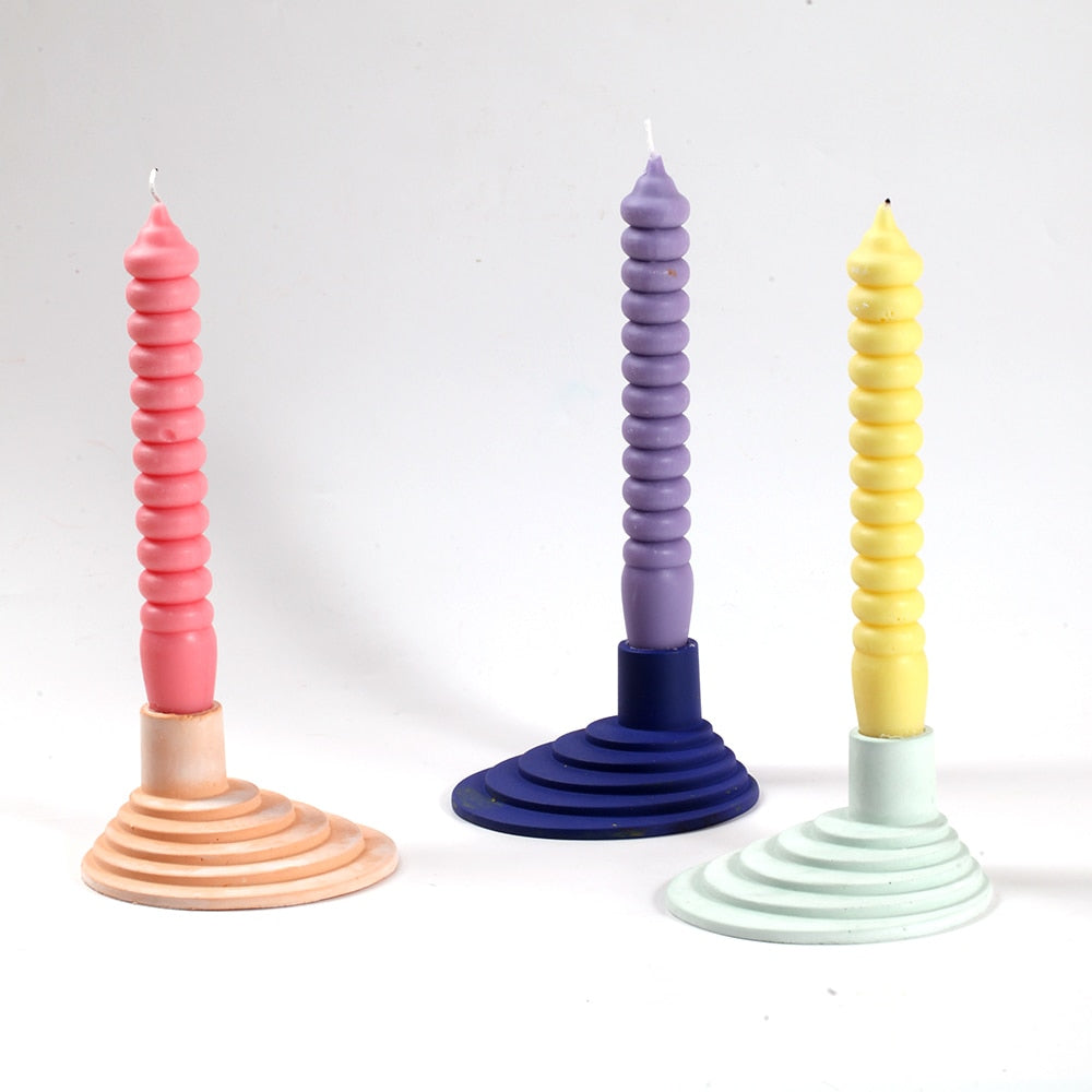 2Pc 3D Twisted Taper Candle Making Mold Long Spiral Taper Silicone Candle  Mold - White - Bed Bath & Beyond - 37974114