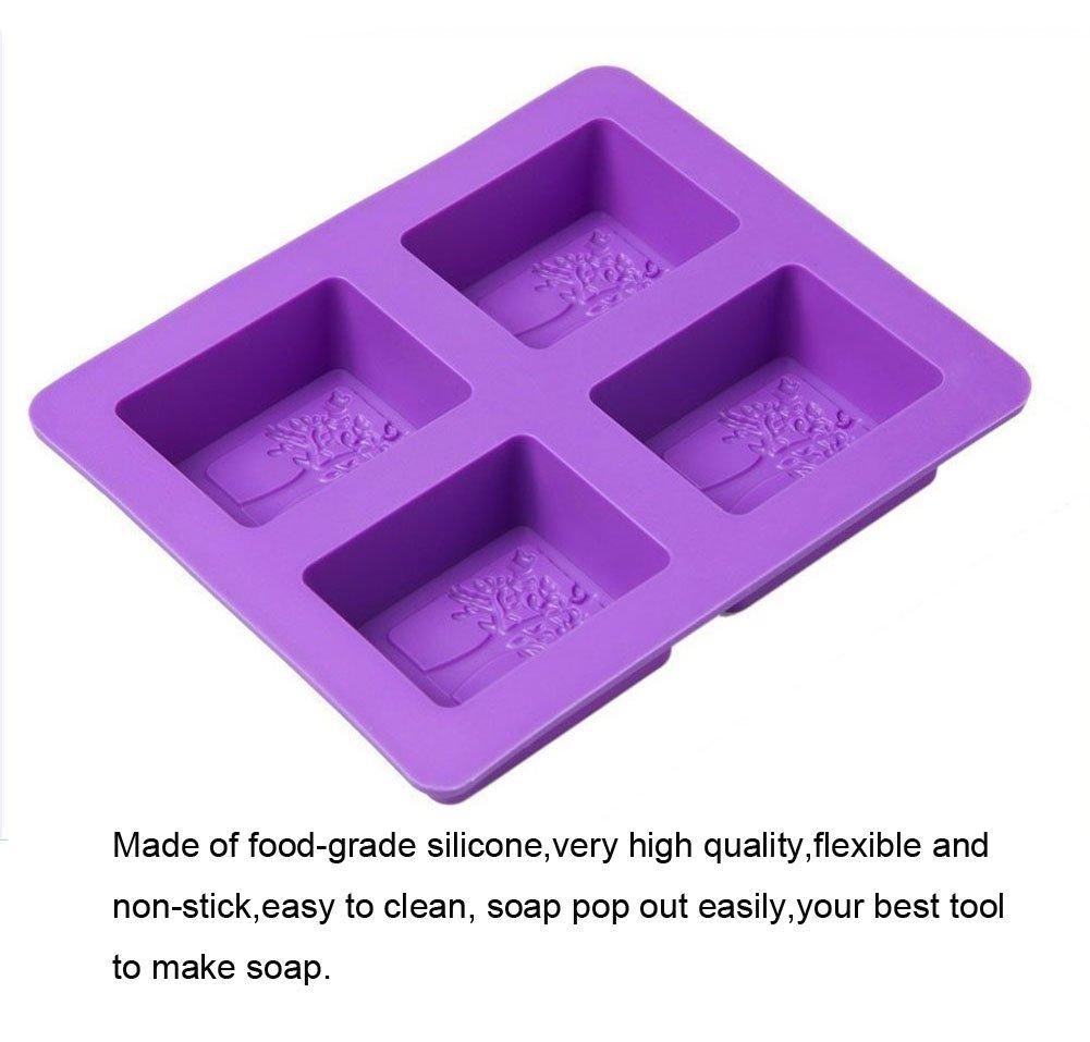 Purple Rectangular 6-Cavity Soap Mold – World of Aromas