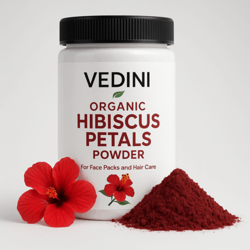 Vedini Organic Hibiscus Petals Powder for Face Packs and Hair Care