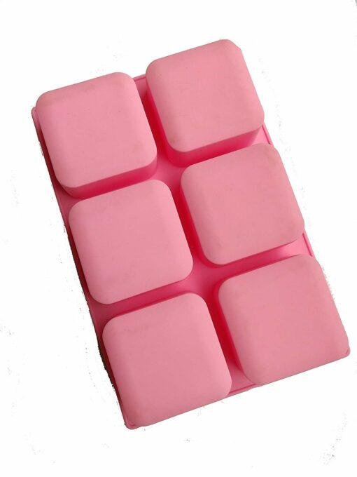 Vedini 6 Cavities Square Shape Soap Making Silicone Mould  Capacity (80-90gm Appox) - Image 2