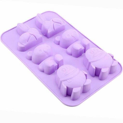 Vedini 6-Cavity Silicone Mould, Rabbit/Bear/Penguin Shaped, Random Color