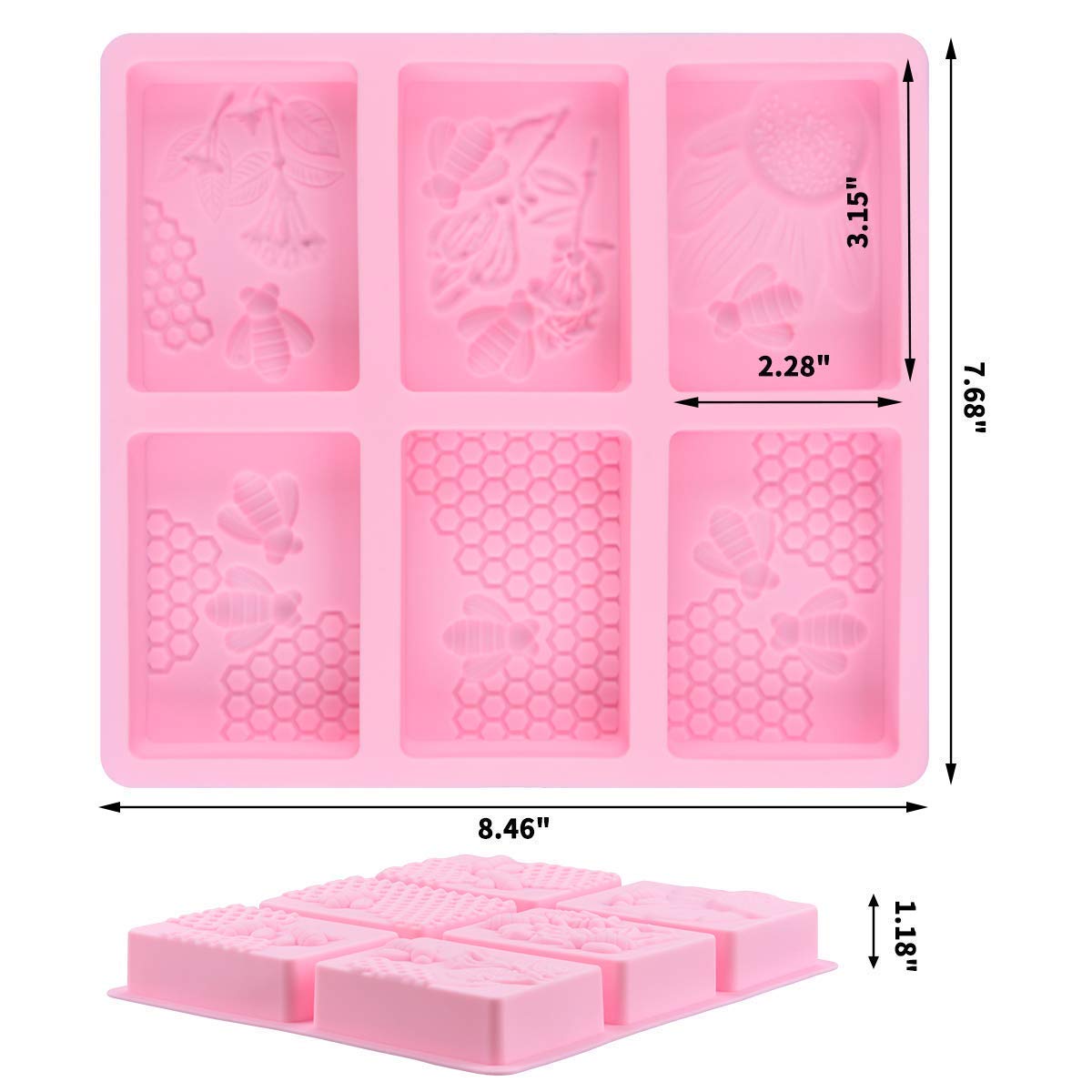 Honeycomb Shape Silicone Ice Cube Molds Icing Silicone Mold Honey Soap Molds  Silicone Molds Soap Mold Baking Pan 19 Cavities Multipurpose Soap Molds F