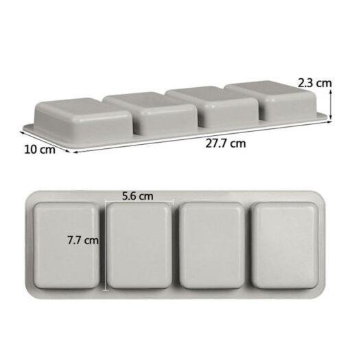 Vedini Silicone Molds for Soap Making 4 Cavity Rectangle(90gm-100gm appox) JKB-358 - Image 6