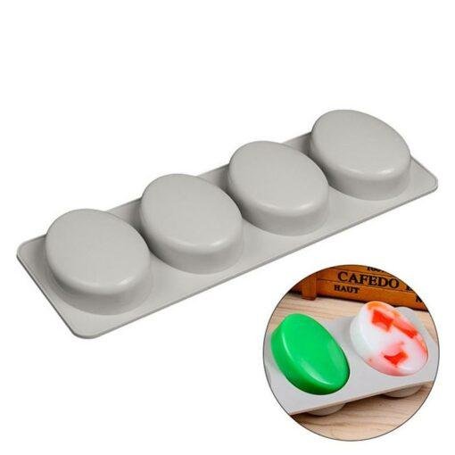 Vedini Silicone Soap Molds 4 Cavity Oval Shape Mould Handmade Soap Making Tools jkb-761 - Image 2