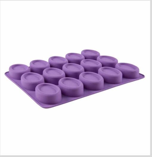 Vedini Silicone 15 Cavity Oval Shaped Handmade Flexible Soap Mold Soap Weight: Approx 50-55 Grams) JKB-348 - Image 2