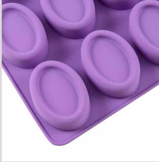 Silicone 15 Cavity Oval Shaped Handmade Flexible Soap Mold