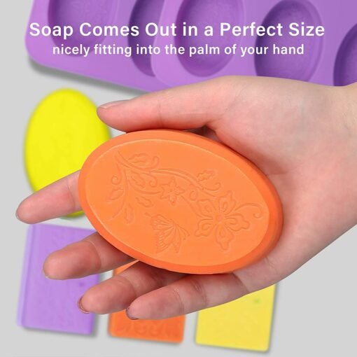 Vedini Oval Designer 6 Cavity Soap Making Heavy Wt Silicone Mould APX 100gms JKB-343 - Image 4