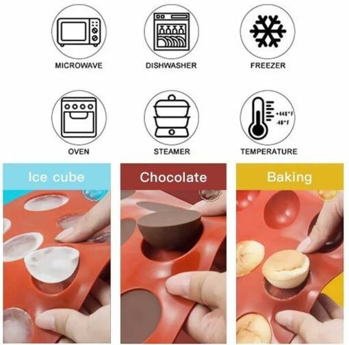 Vedini Semi Round Shape 6 Cavity Silicone Mold (709-80 gm approx) JKB-677 - Image 6