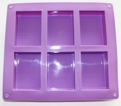 Purple Rectangular 6-Cavity Soap Mold – World of Aromas