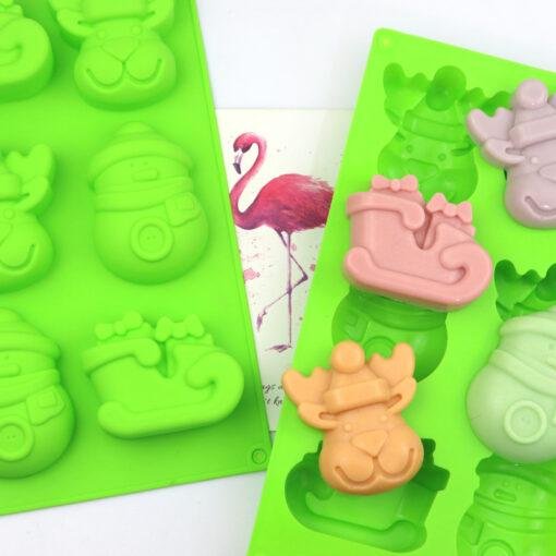 Vedini 6 Cavity Christmas Snowman Reindeer Sleigh Silicone Mold (100 to 109 GM APPOX) - Image 4