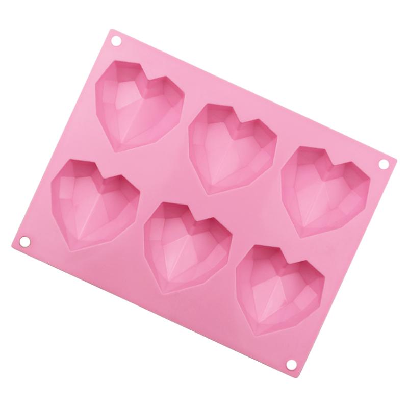 1pc Heart Shaped Silicone Molds 6 Cavity Ice Tray Mold Food Grade