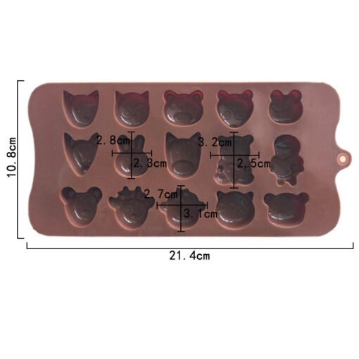 Vedini 15 Cavity Animal Faces Shape teady Chocolate Making Mold JKB-672 - Image 5
