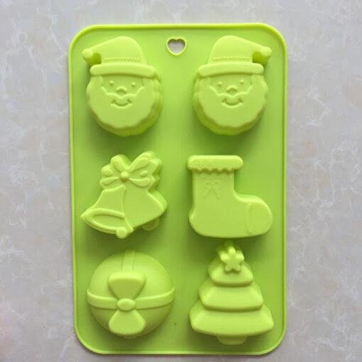 Vedini 6 Cavity Santa Claus, Christmas Tree, Bell Stocking Mold
