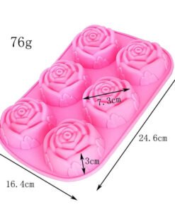 Alternative view of Vedini 6 Cavity New Rose Flower Shape Silicone cake soap mold Kitchen Supplies JKB-746