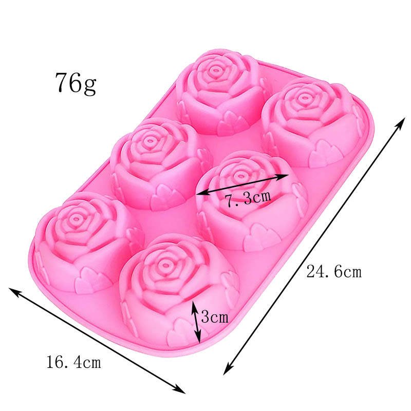 Vedini 6 Cavity New Rose Flower Shape Silicone cake soap mold Kitchen Supplies JKB-746 - Image 2