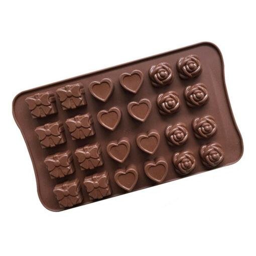 Vedini 24 cavity rose and heart shape silicone chocolate mold JKB-647 - Image 2