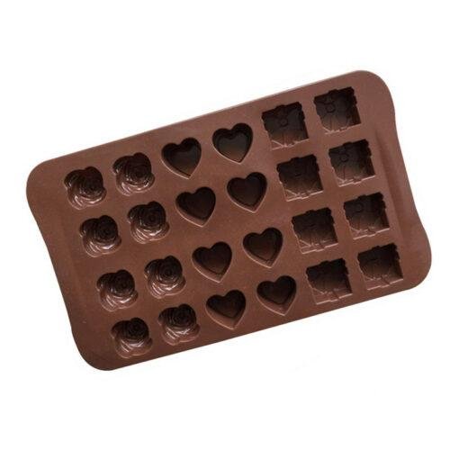 Vedini 24 cavity rose and heart shape silicone chocolate mold JKB-647 - Image 4