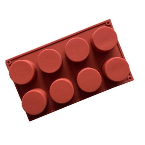 Vedini 8 hole Cylinder round shape soap making molds, silicone cake mold (80gm approx) JKB-318 - Image 3