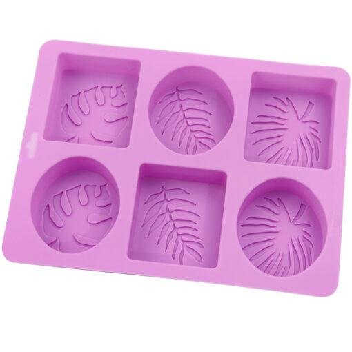 Vedini silicone cake 3d soap mould. 6 Cavity different leaf shape hand made soap mold JKB-319 - Image 2