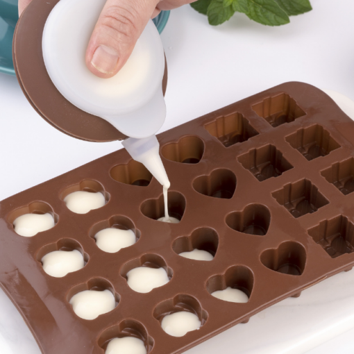 Vedini 24 cavity rose and heart shape silicone chocolate mold JKB-647 - Image 6