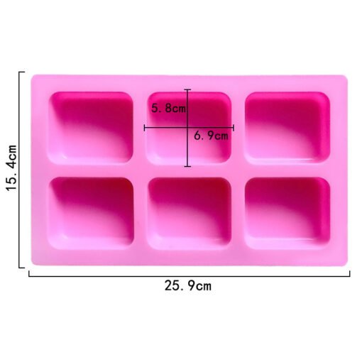6 cavity cuboids soap silicone mold