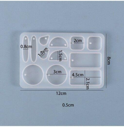 Vedini 12-Cavity Earring Pendant Silicone Mold - Geometric Shape - Resin, UV Resin, Epoxy, Jewelry Making 816 - Image 3