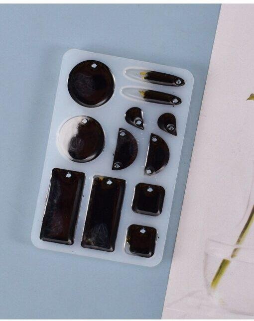 Vedini 12-Cavity Earring Pendant Silicone Mold - Geometric Shape - Resin, UV Resin, Epoxy, Jewelry Making 816 - Image 4