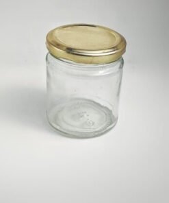 Vedini Clear Glass Jar Air Tight Lid and Rust Proof Lid Made in India 200ml - Golden Lug Cap 63mm, 15 Pcs