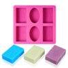 Vedini Oval Rectangle Flower Pattern Silicone Soap Mold