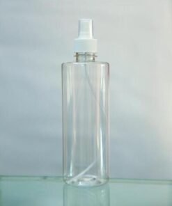 Vedini 500ml Clear Bottle With Pump, Spray and Screw Cap and Plug - White Spray