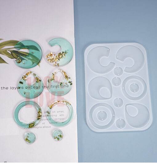 Vedini C resin pendant earrings homemade jewelry irregular silicone mold JKB-808 - Image 7