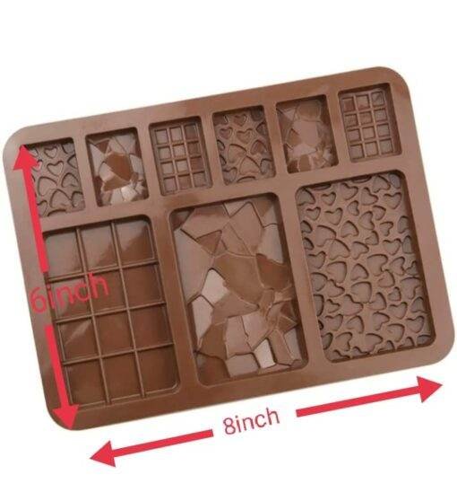 Vedini 9 Cavity Multi Bar Chocolate Mold/ Chocolate Making and Shaping Mould / Waffle Shape Chocolate Mould for Jelly, Candy, Fondant JKB-638 - Image 5