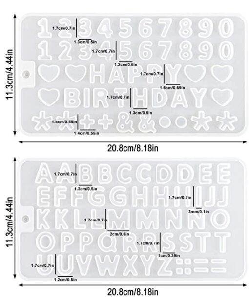 Vedini Crystal Epoxy A to Z Alphabets and abcd Mould 26 English Alphanumeric Moulds(Set of 2) JKB-812 - Image 2