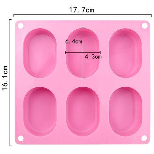 Vedini 6 Cavity small Oval DIY handmade essential oil soap mold(Appox 60-70gm per cavity) JKB-999 - Image 4