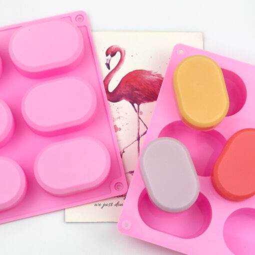 Vedini 6 Cavity small Oval DIY handmade essential oil soap mold(Appox 60-70gm per cavity) JKB-999 - Image 3