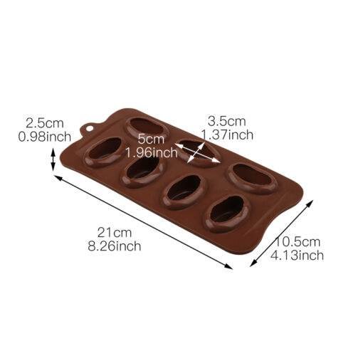 Vedini 7 Cavity 3D Beans Ice Cube Soap Candy Plaster Jello Coffee Beans Shape Mold Silicone JKB-624 - Image 5