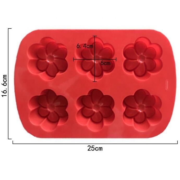Vedini 6 Cavity Petal Flower Shape Cute Soap Making and Cake Baking Silicone Mould (Approx 60gms) JKB-190 - Image 4