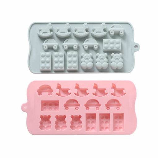 Trojan building blocks silicone chocolate mold