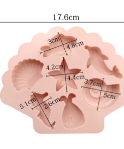 Alternative view of Vedini 7 Cavity Under The Sea Silicone Cake Mold Ocean Animal Dolphin, Fish, Conch, Starfish, Sea Shell, Seahorse, Mermaid Tail Soap Mold for Bath Bomb Jelly Mousse JKB-189
