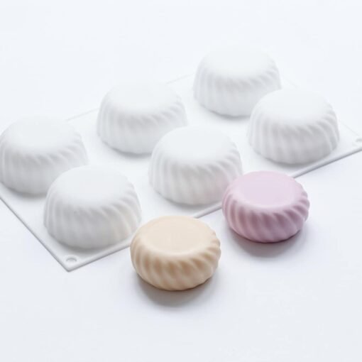Vedini Round Thread Silicone Mold Set Cavity 6 Gear Cavities For Pudding Mousse Cake Homemade Scented Candles Soap Lotion Bar DIY  (100 to 110 GM APPROX) JKB-188 - Image 3