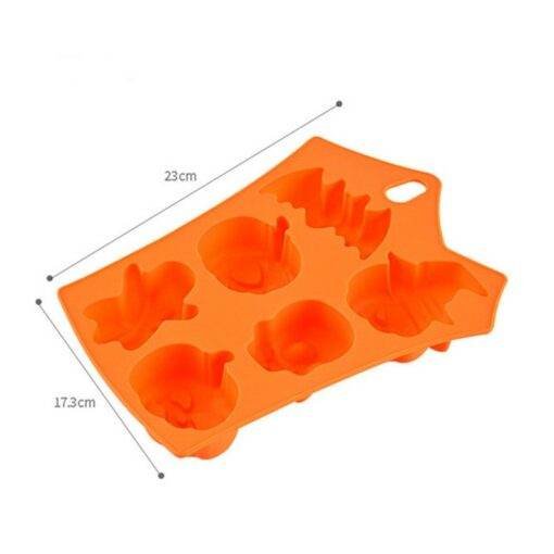 Vedini 6 Halloween Silicone Great for Baking, Candles, Wax Tarts or Soap Making. 6 Cavities - Pumpkin, Ghost, Bat, Skull Halloween Silicone Mold JKB-636 - Image 2