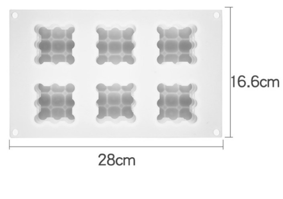 Metal Cube Cake Mold Rubik's Cube Dessert Mold Square Mold 