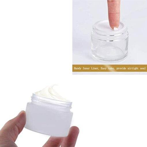 Vedini Frosted Glass jar with Black Cap and Plug - Image 3