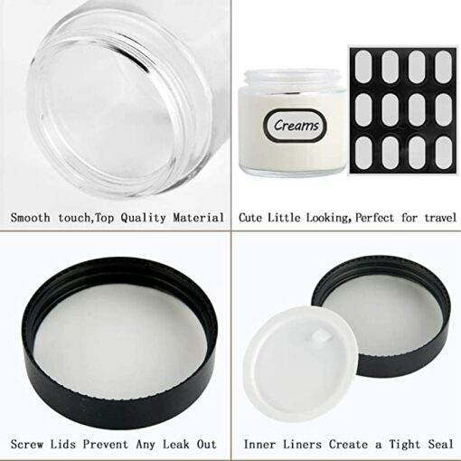 Vedini Frosted Glass jar with Black Cap and Plug - Image 4