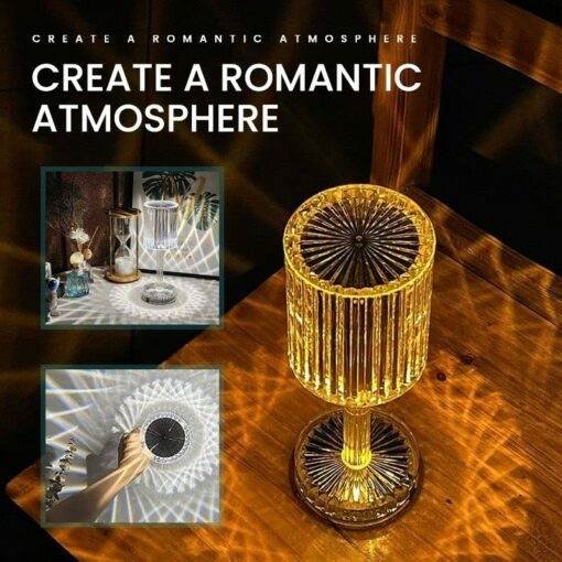 Crystal Table Lamp Rose Lamp with Touch Control, Led Crystal Table Lamp JKB 1009 - Image 4