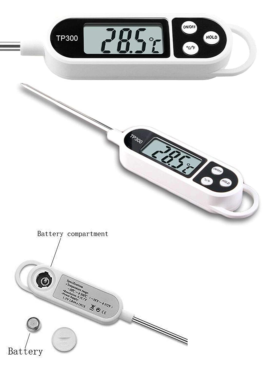 Digital Thermometer, Food Grade, Pen Style, CE Certified, TP300