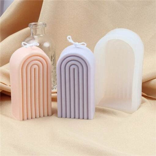 Vedini U Shape Ark Long Wave Candle Mold,Pillar Candle Mold, Geometric Line Candle Mold, Food Grade Silicone Candle Mold, Soy Wax Candle Mold , DIY - Image 5
