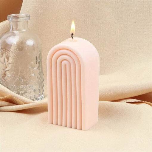 Vedini U Shape Ark Long Wave Candle Mold,Pillar Candle Mold, Geometric Line Candle Mold, Food Grade Silicone Candle Mold, Soy Wax Candle Mold , DIY - Image 2